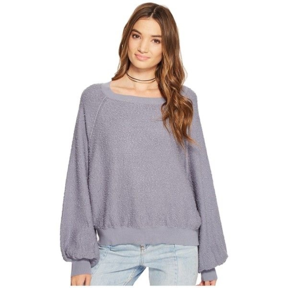FREE PEOPLE Found My Friend Pullover Light Blue Sweater size M